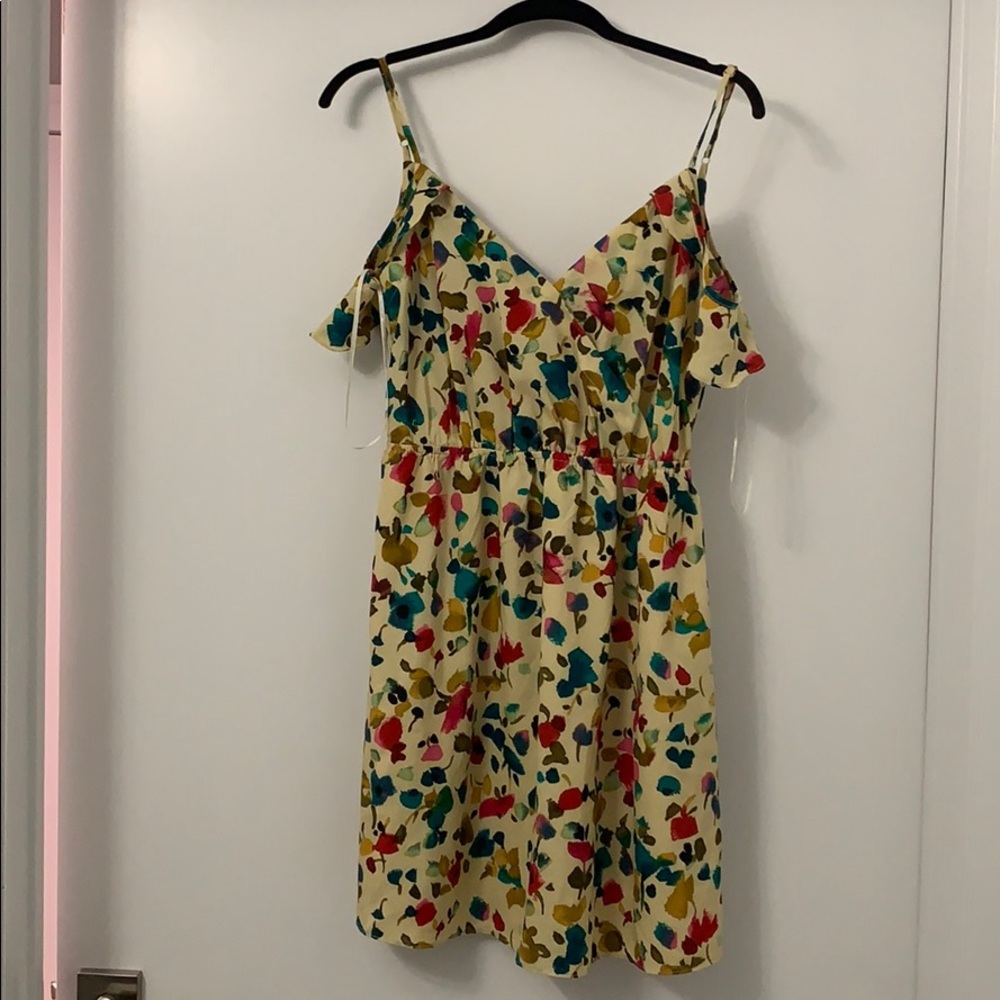 Floral cold shoulder dress